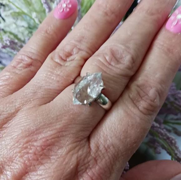 Herkimer Diamond 925 Sterling Silver Ring, Size 9 - Picture 12 of 12